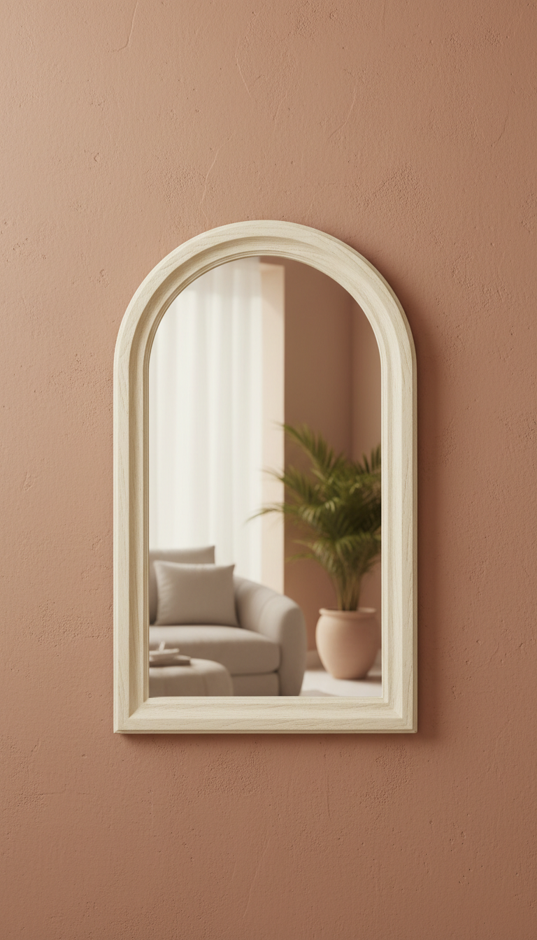 Arch Mirror with Ivory Cream Frame