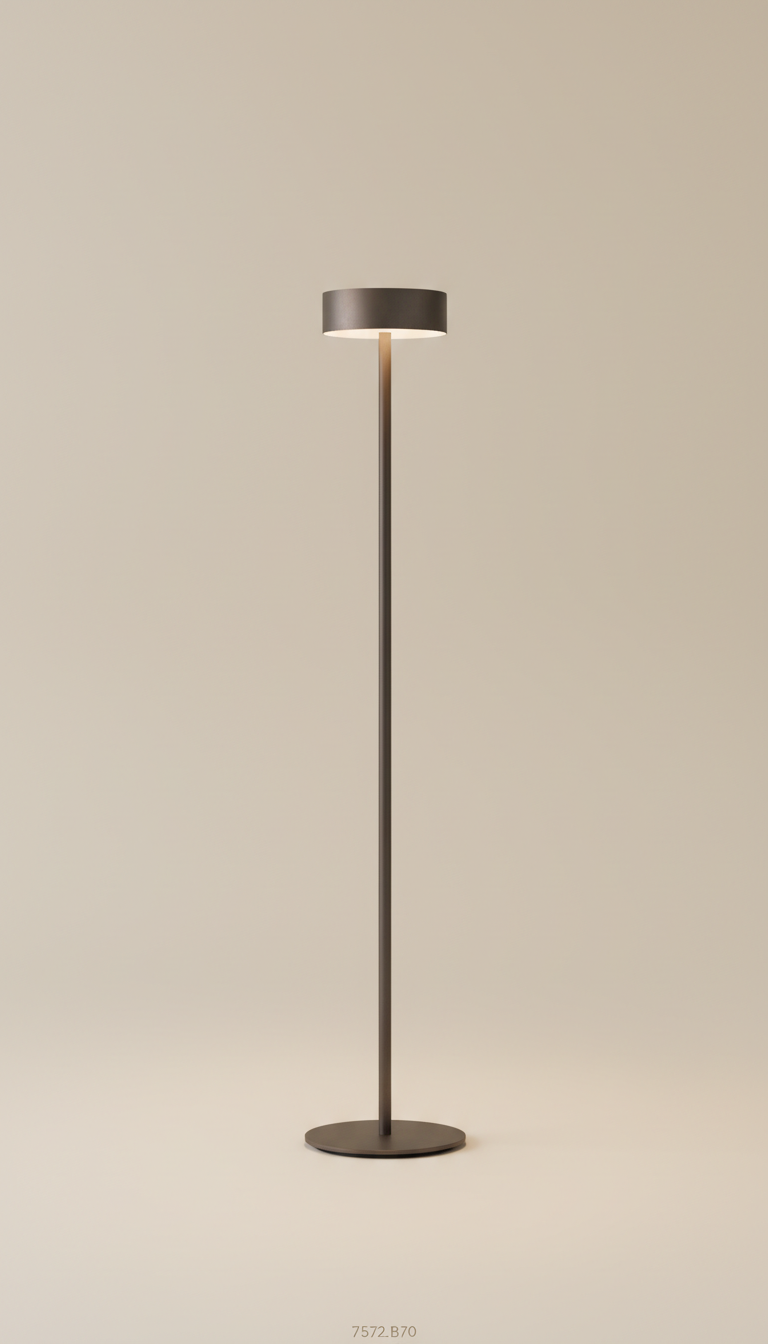 Smoked Bronze Floor Lamp with Minimalist Stem