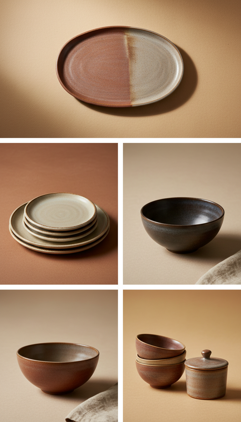 Stoneware Serving Platter with Hand-Thrown Form