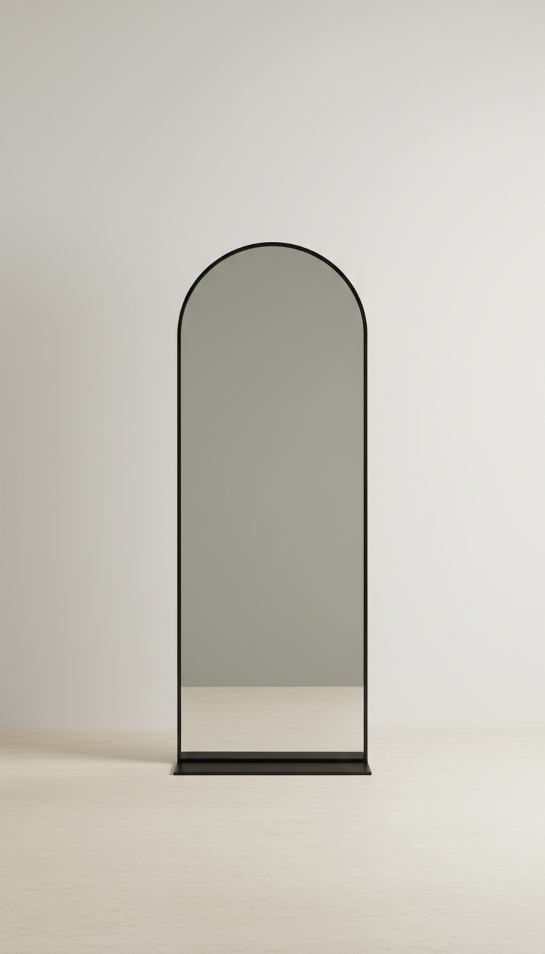 Full Length Standing Mirror – Black Metal