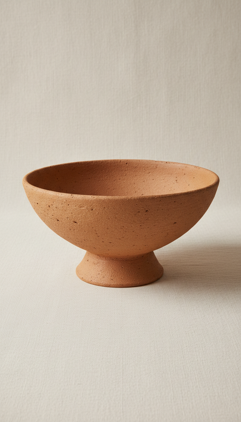 Handcrafted terracotta footed serving bowl