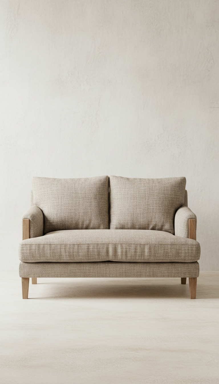 Linen-Upholstered Settee
