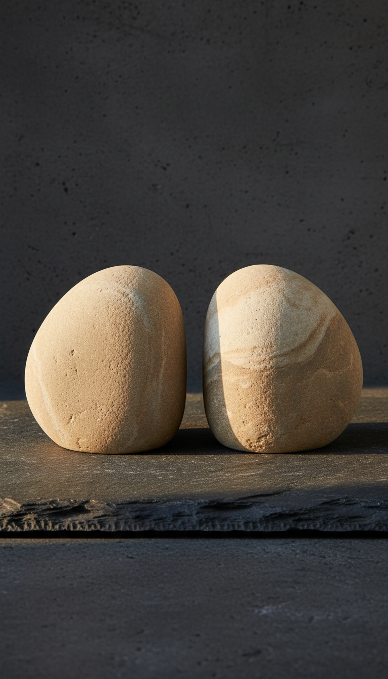 Bookend Pair in Pebble Stone, view 2
