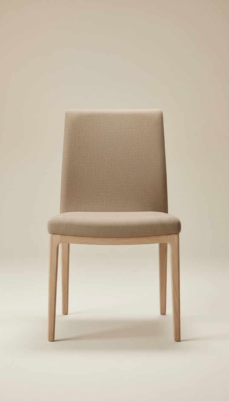 Ash Hardwood Dining Chair with Linea Silhouette
