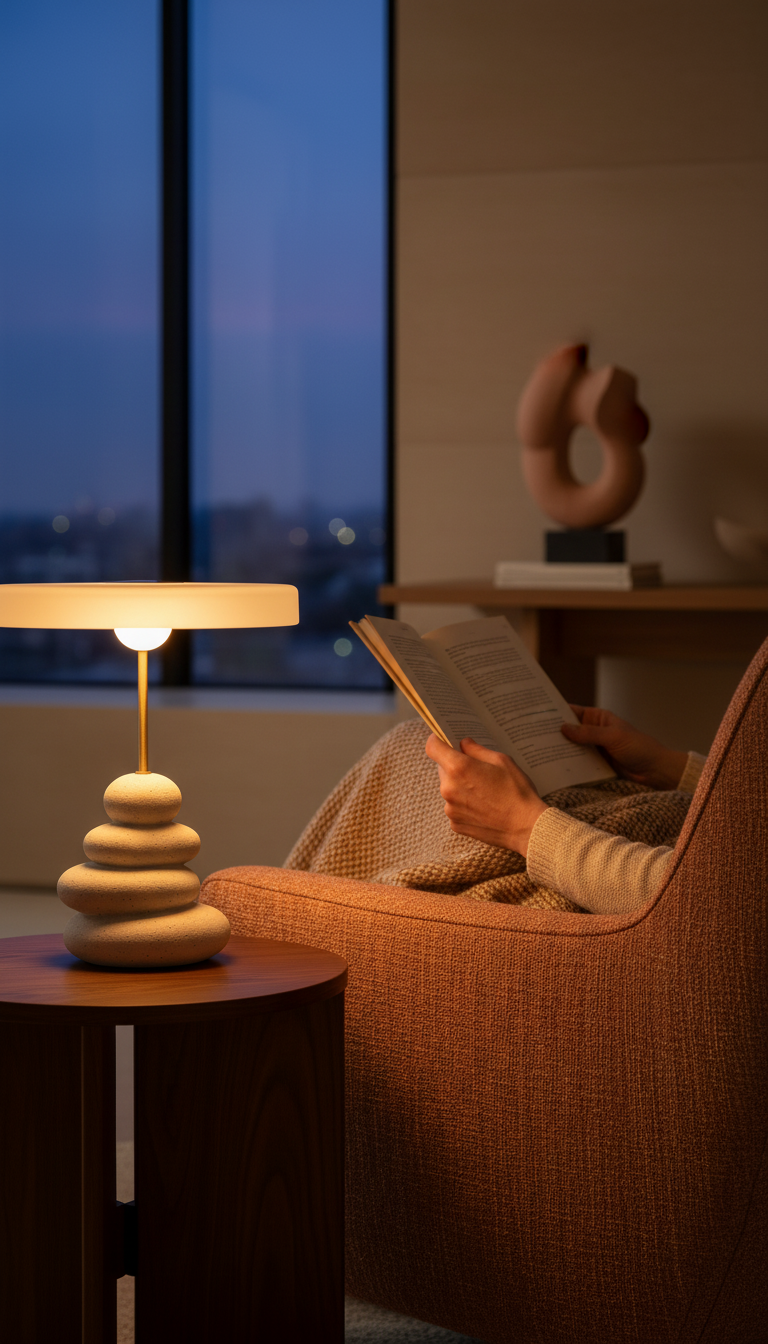 Sculpted Stack Table Lamp – close-up detail