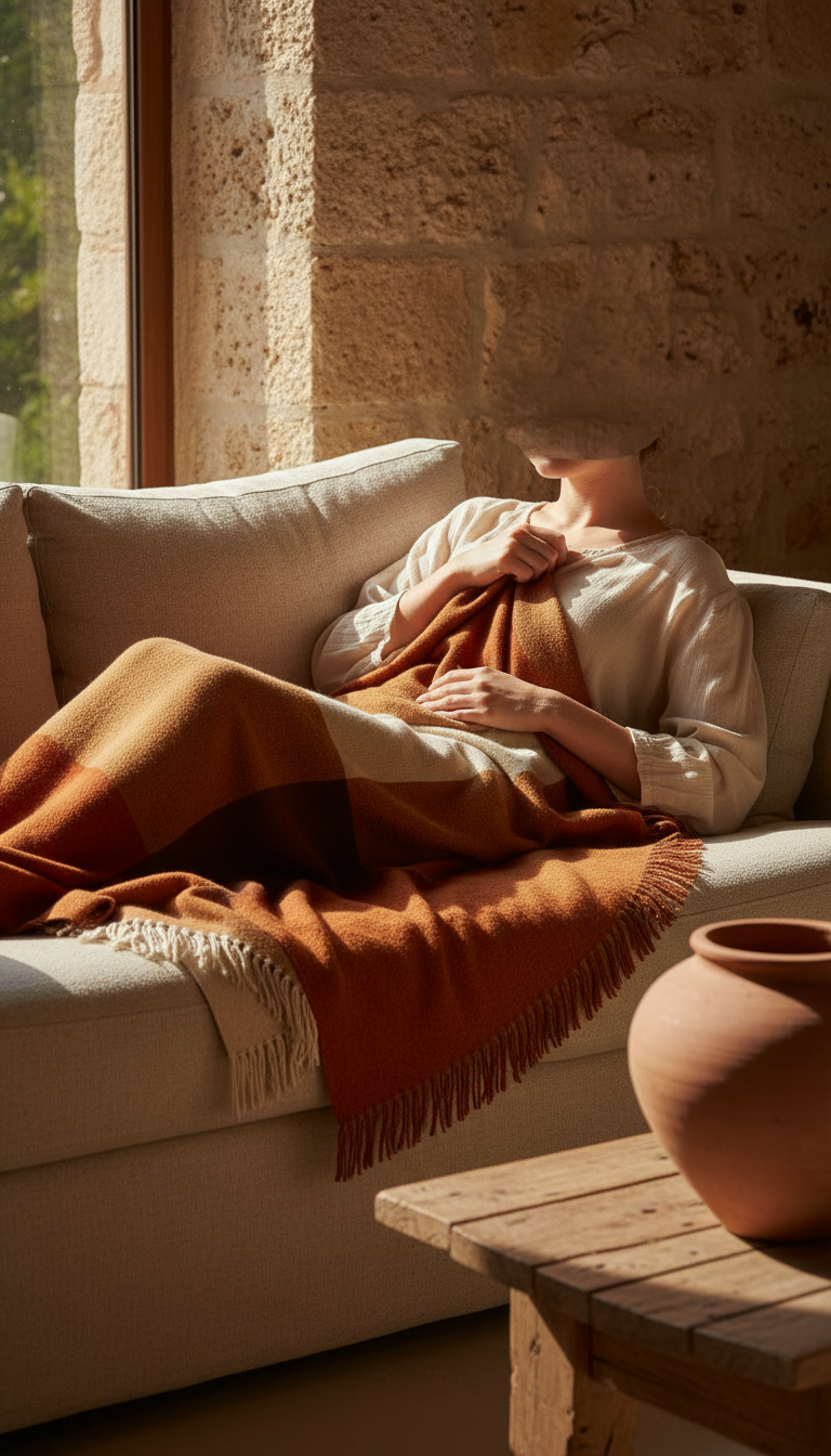 Moccasin Knit Throw – close-up detail
