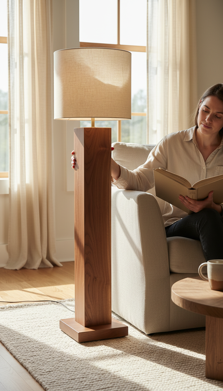 Walnut Slab Base Floor Lamp, view 3