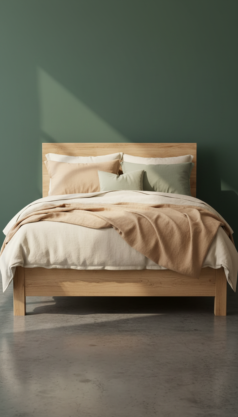 Kaya Slatted Headboard Bed – styled in a room