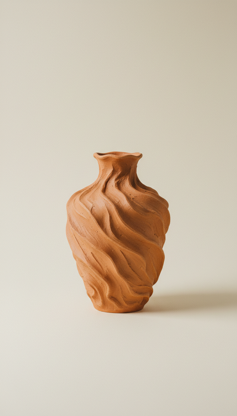 Burnt Sienna Textured Vase