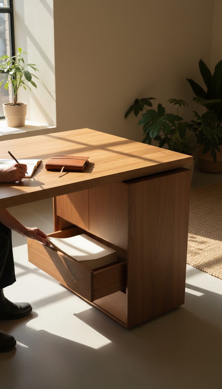 Saddle Brown Wooden Cabinet, view 3