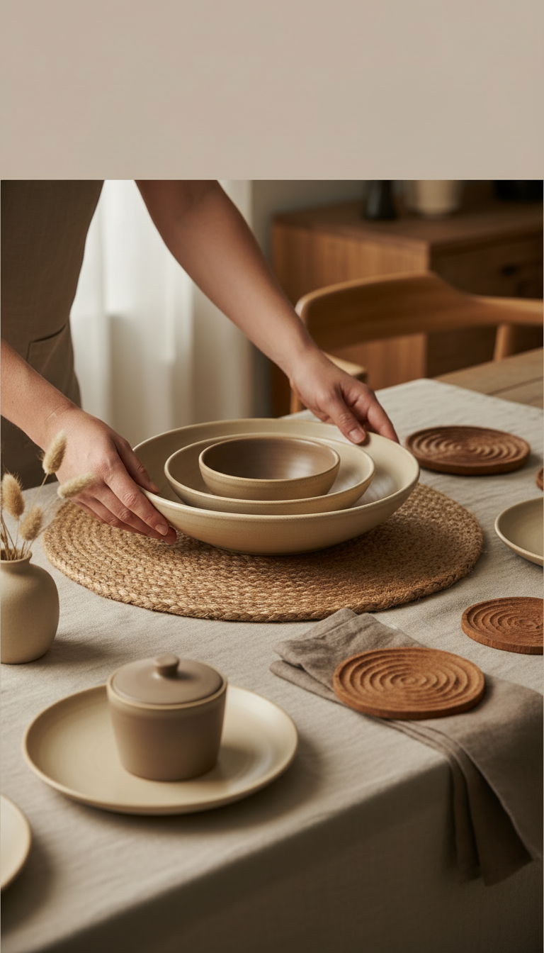 Stoneware Serving Bowl Set of 3 – close-up detail