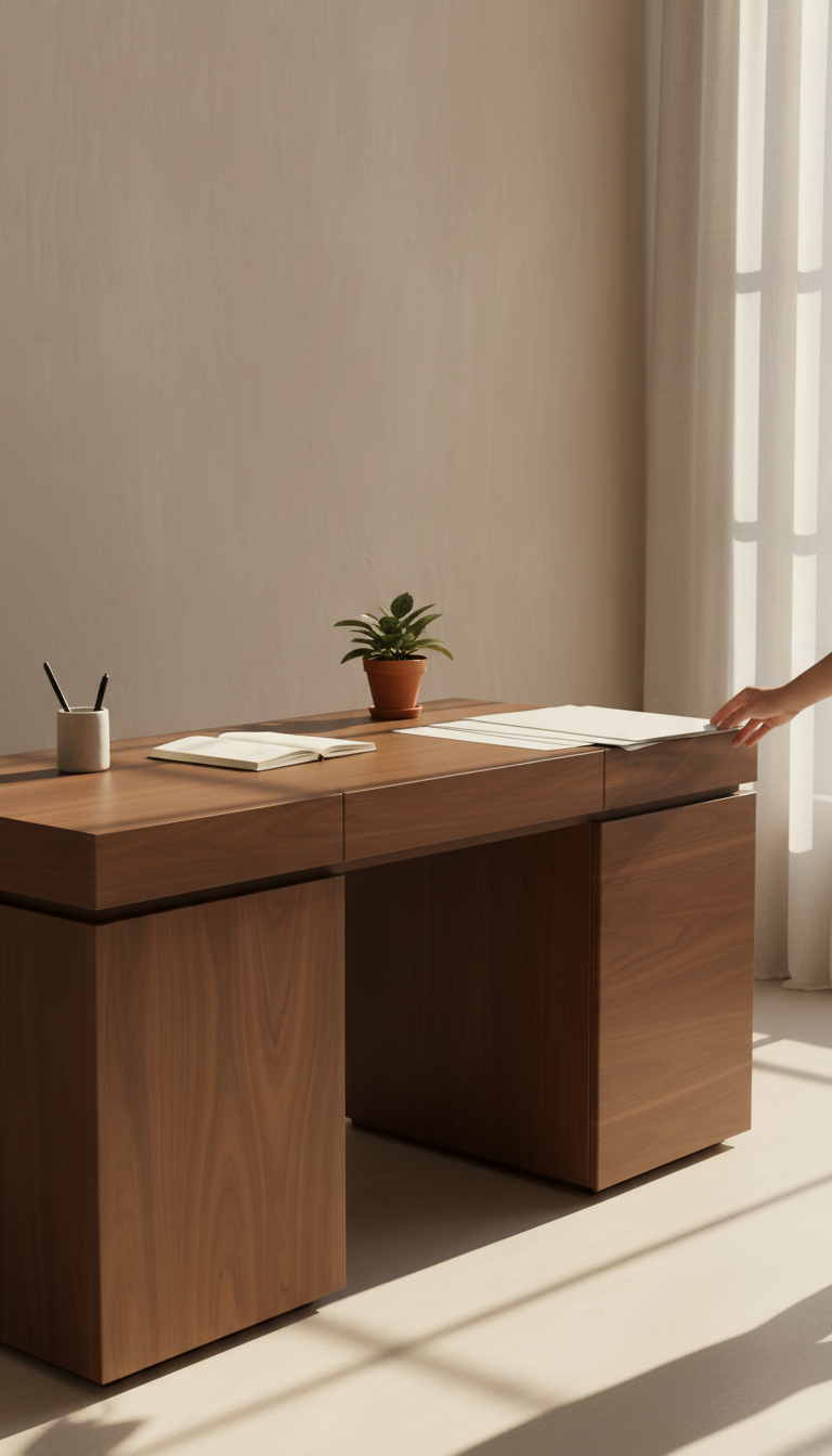 Walnut Executive Desk – close-up detail