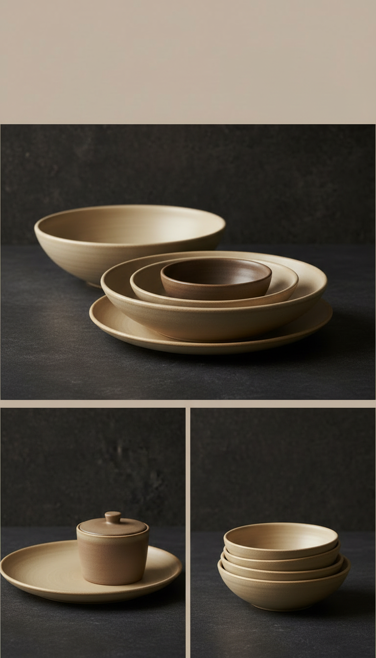 Stoneware Serving Bowl Set of 3 – styled in a room