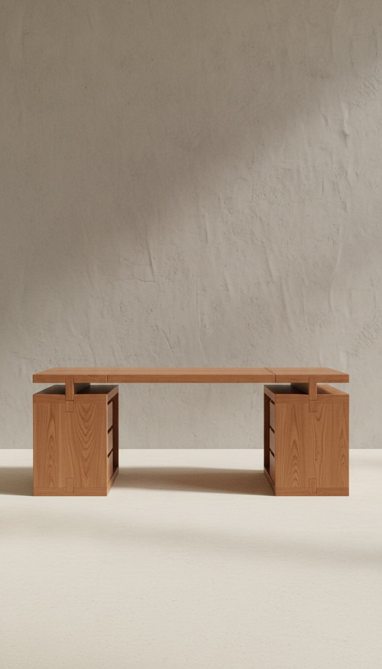 Solid Wood Study Table with Drawer