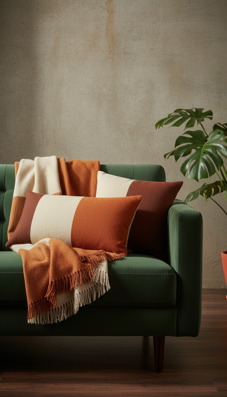 Moccasin Knit Throw – styled in a room