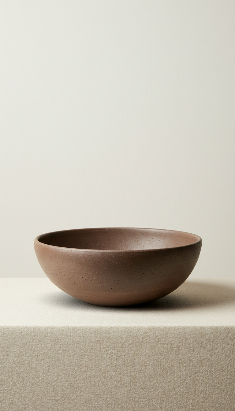 Espresso clay serving bowl