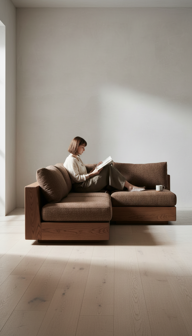 Walnut Brown Modular Sofa, view 3