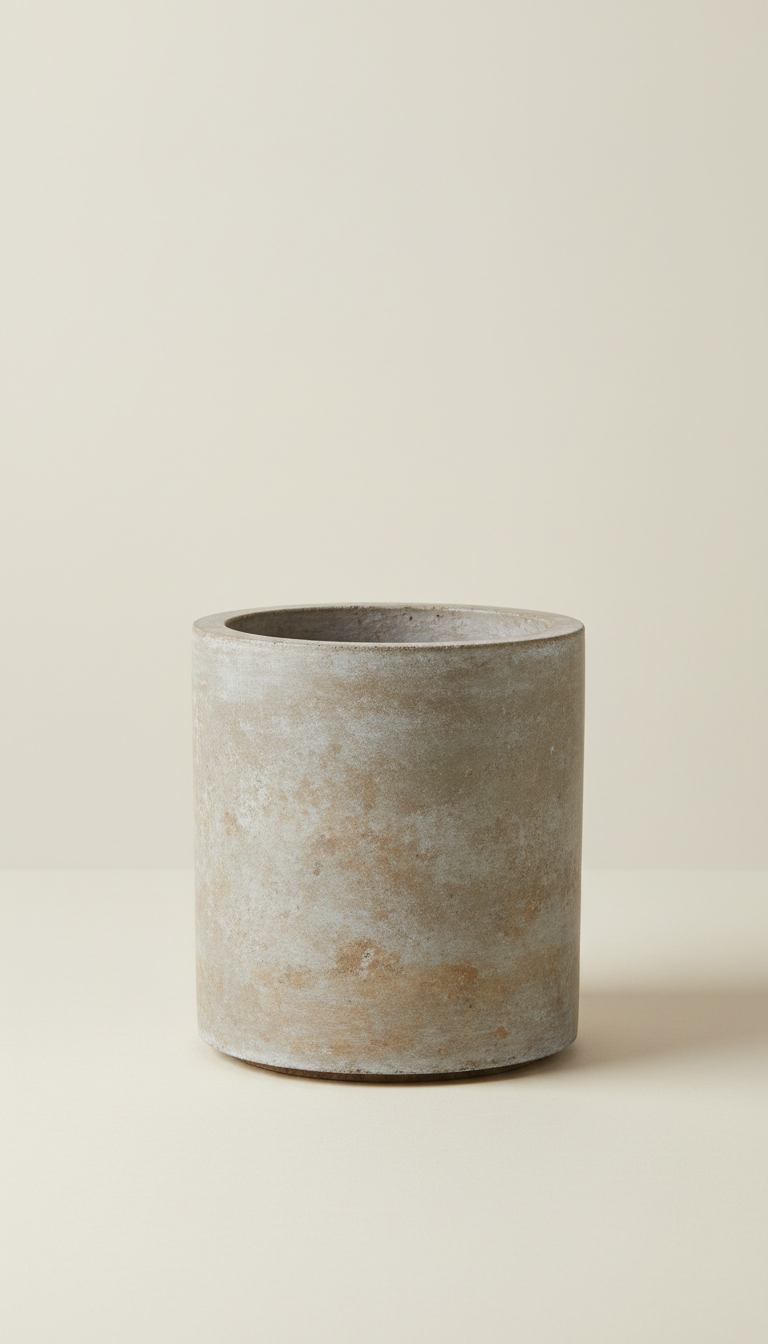 Stone Grey Cylindrical Planter