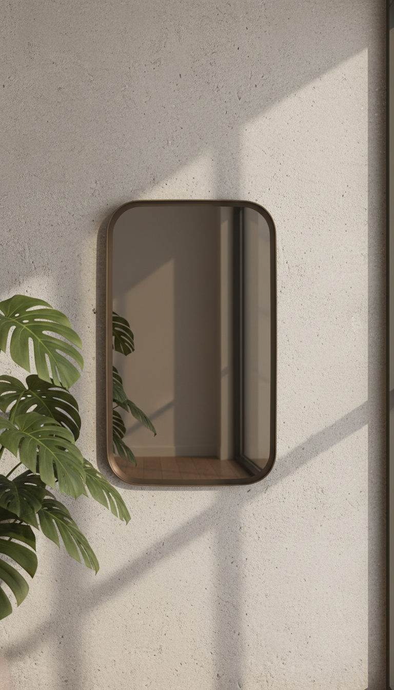 Minimalist Smoked Bronze Wall Mirror, view 2