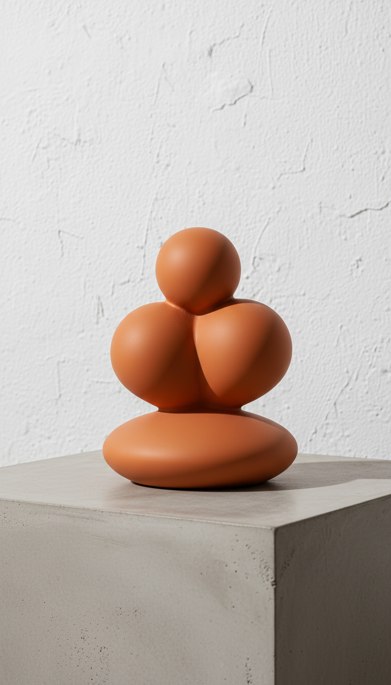 Sculptural Terracotta Showpiece – styled in a room