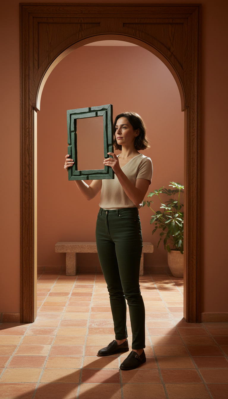 Hand-Framed Modernist Wall Mirror, view 3