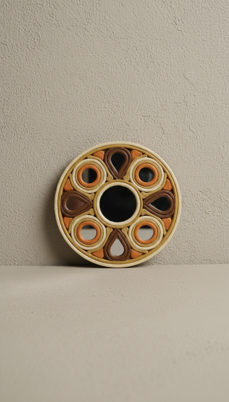 Small Round Lippan Mirror Accent Piece