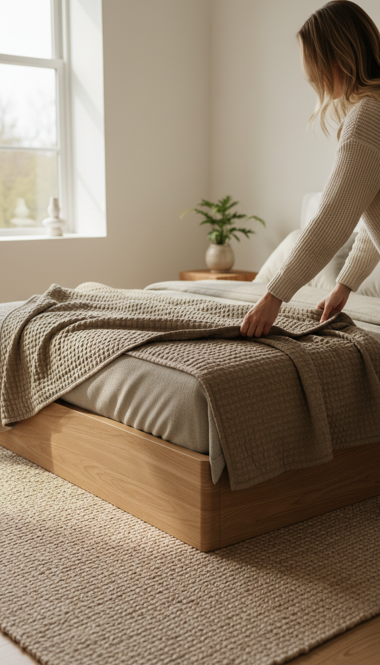 Noor Upholstered Platform Bed – close-up detail
