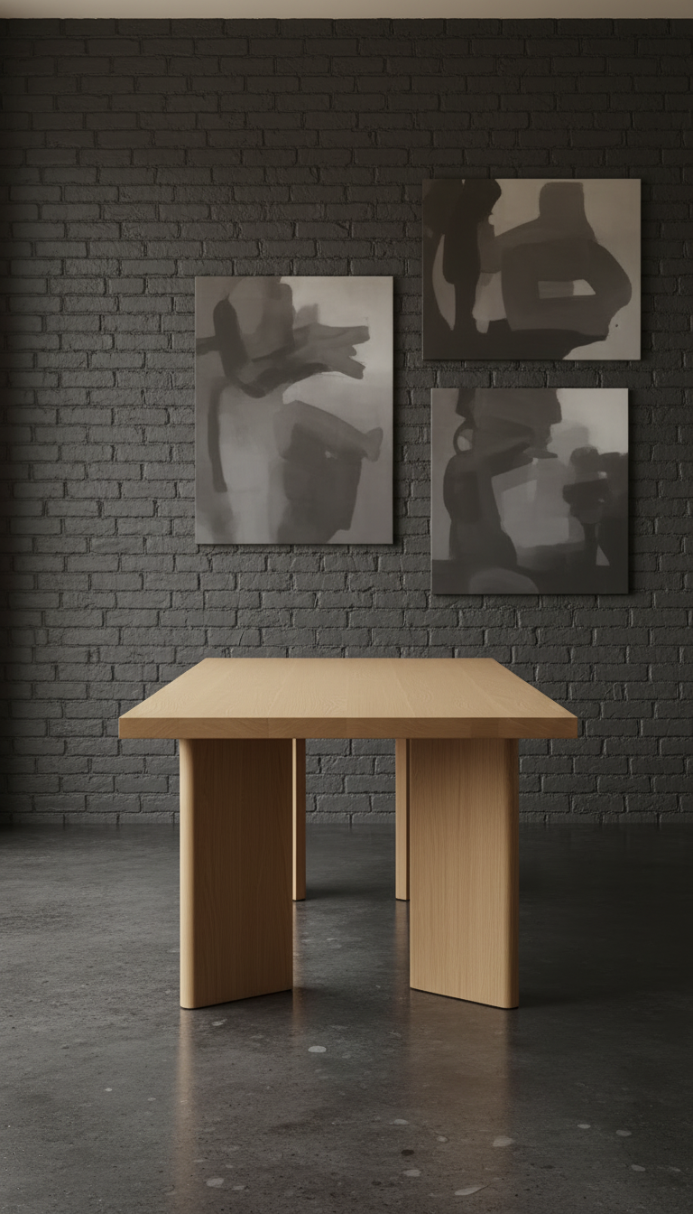 Architectural Pedestal Dining Table – styled in a room
