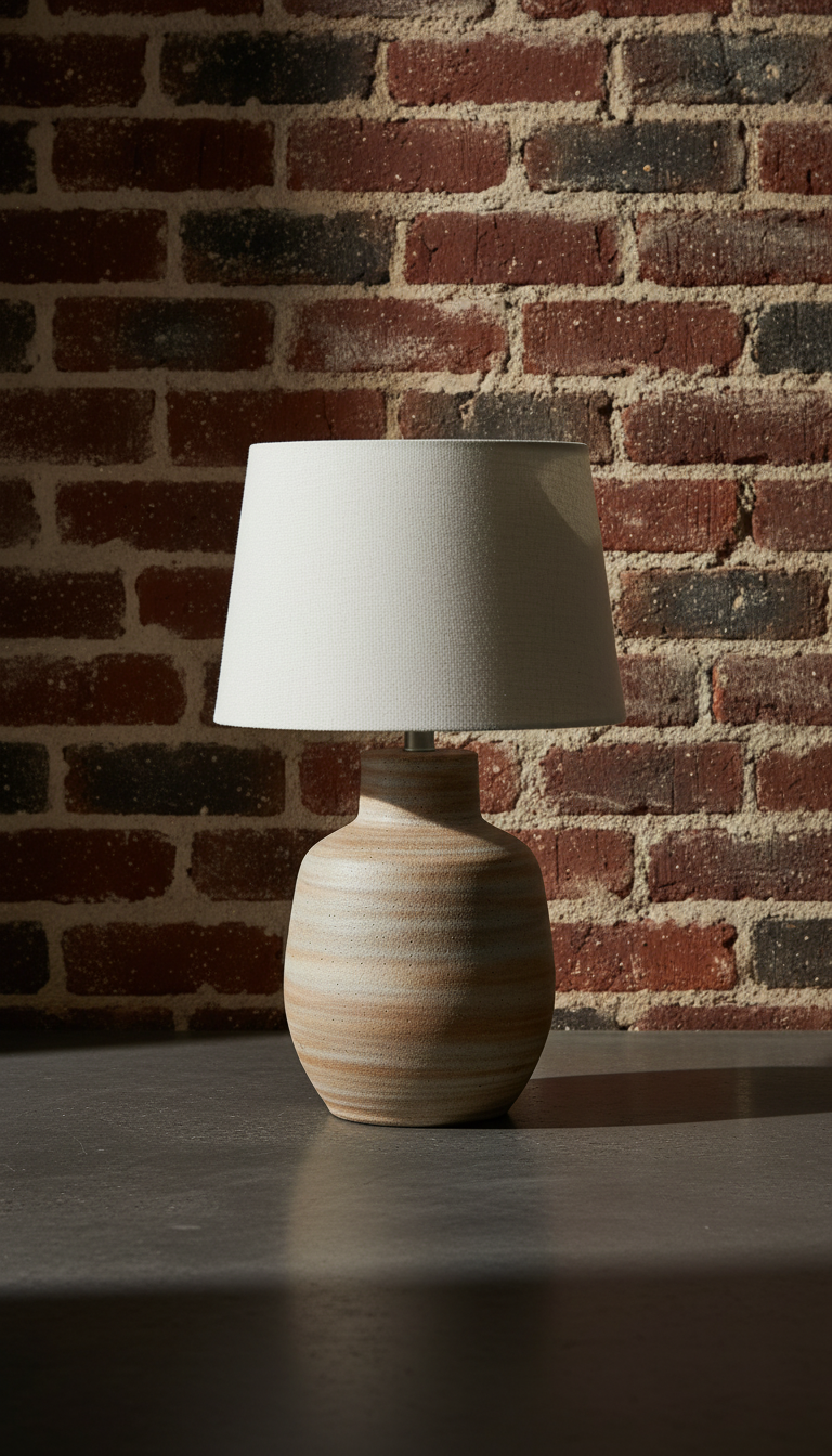 Earth-Toned Ceramic Table Lamp, view 2