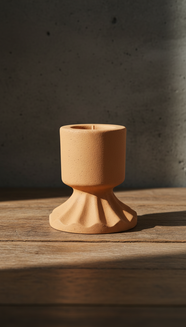 Terracotta Candle Holder, view 2