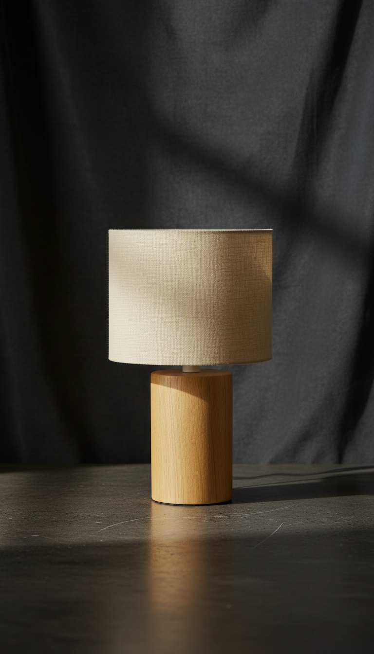Honey Linen Bedside Lamp – styled in a room