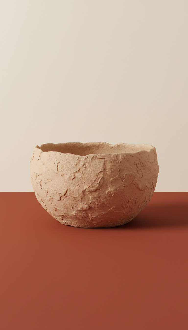 Textured accent bowl with a raw edge