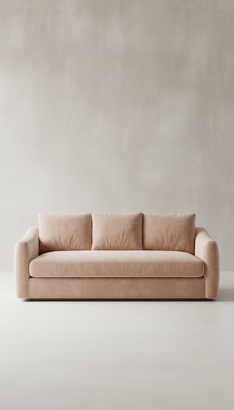 Blush Clay Velvet Sofa