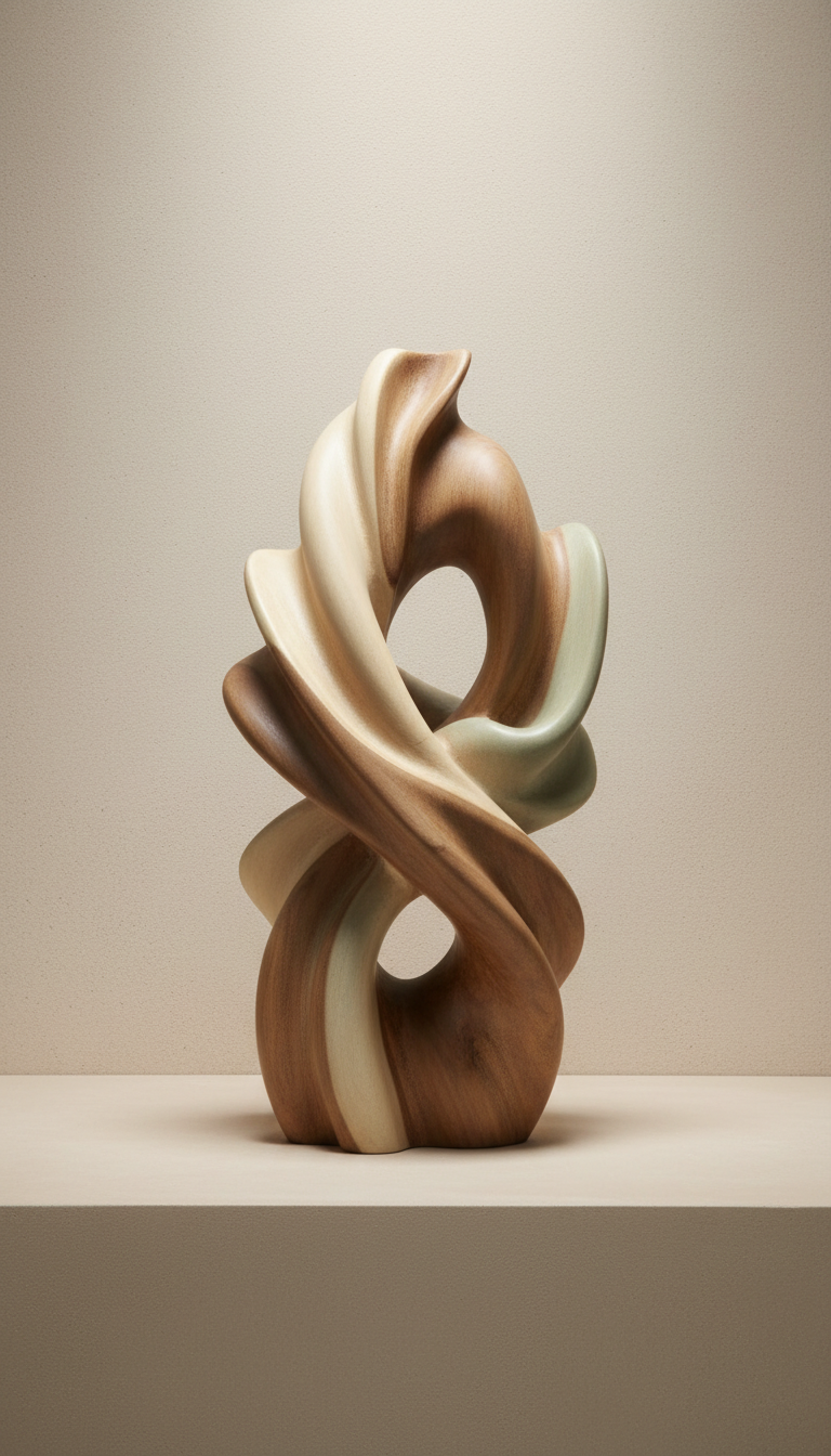 Hand-Carved Wood Sculpture