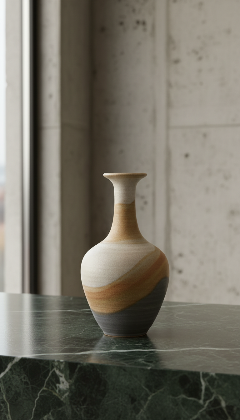 Handcrafted Ceramic Vase in Sand Glaze, view 2
