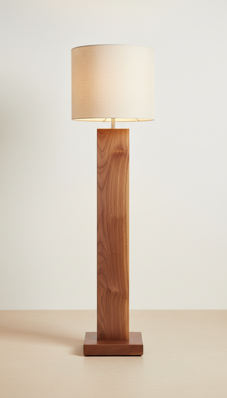 Walnut Slab Base Floor Lamp