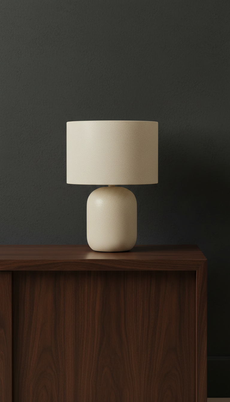 Oat Ceramic Table Lamp – styled in a room