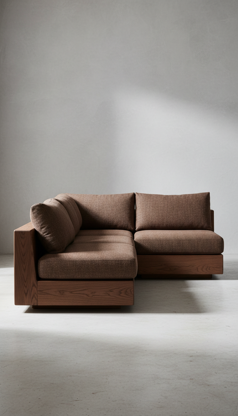 Walnut Brown Modular Sofa