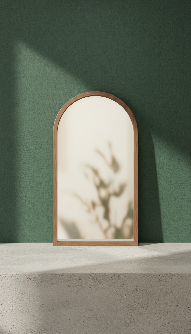 Arched Walnut Frame Mirror, view 2
