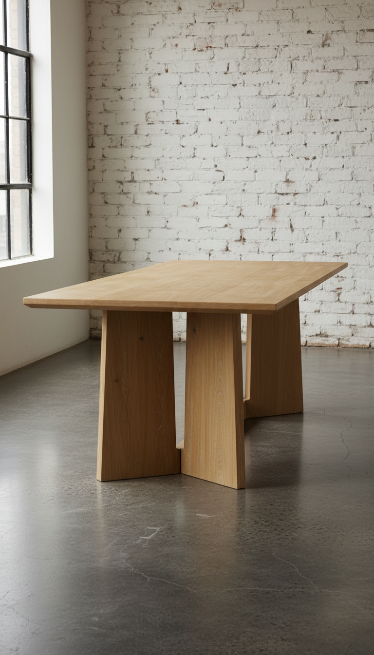 Teak Wood Dining Table with Tapered Legs – styled in a room