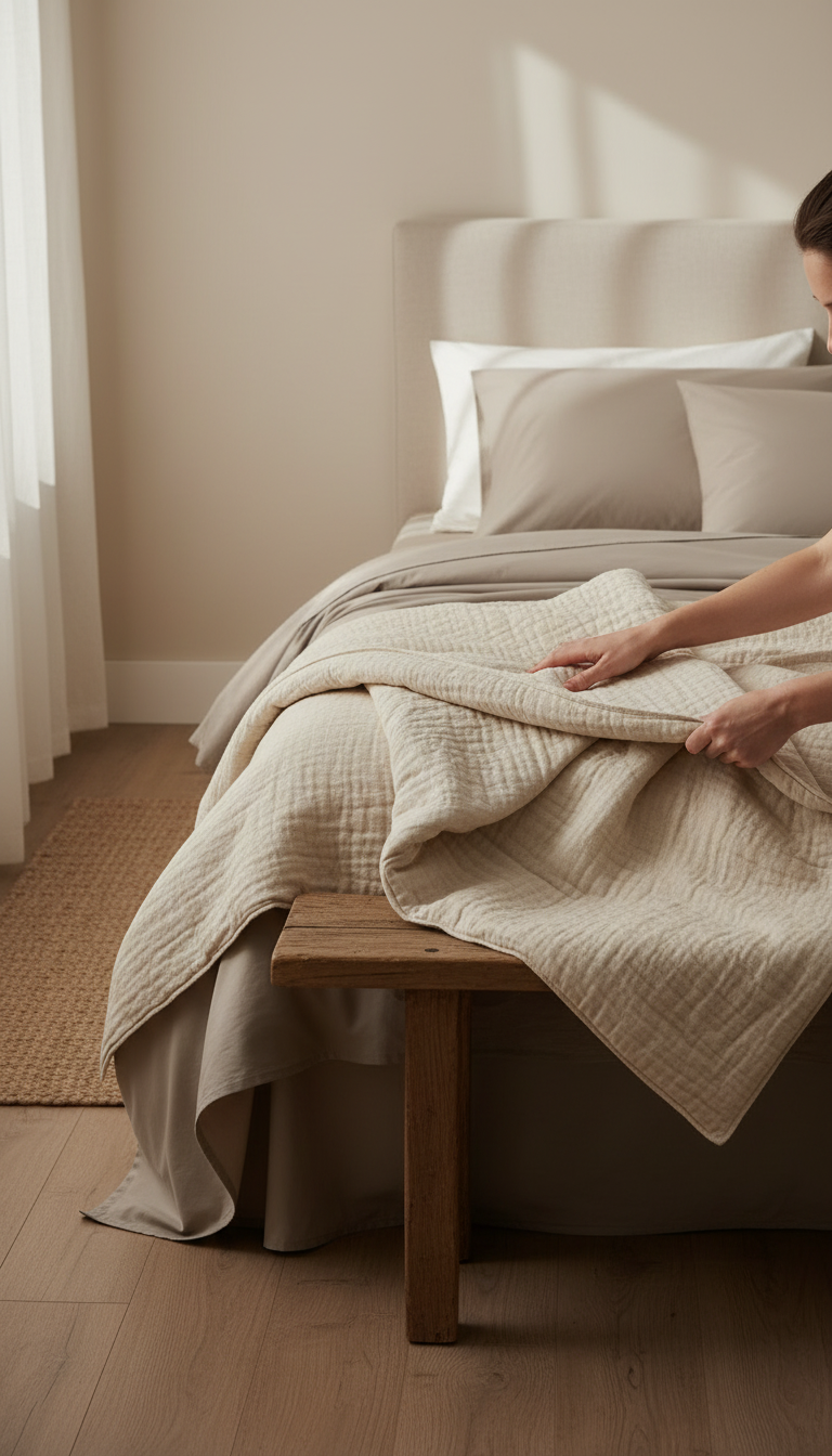 Brushed Cotton Bedsheet Set – close-up detail