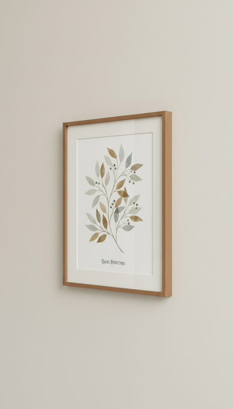 Botanical Branches Framed Print – styled in a room