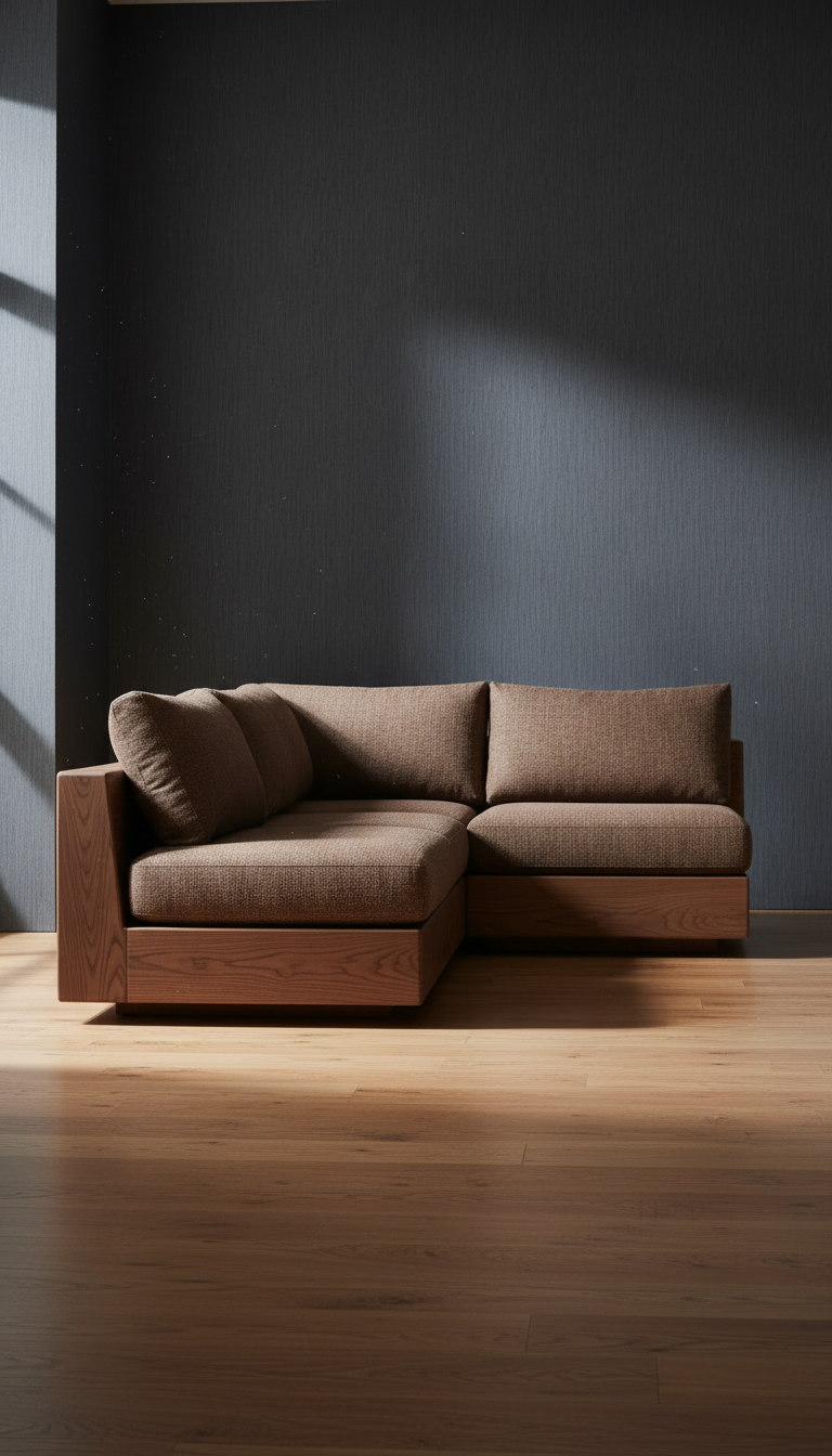 Walnut Brown Modular Sofa, view 2