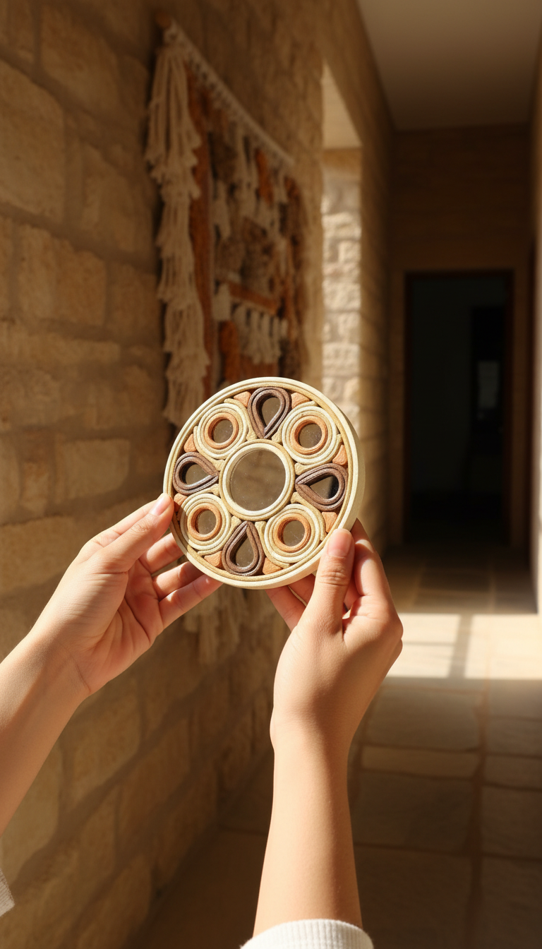 Small Round Lippan Mirror Accent Piece, view 3