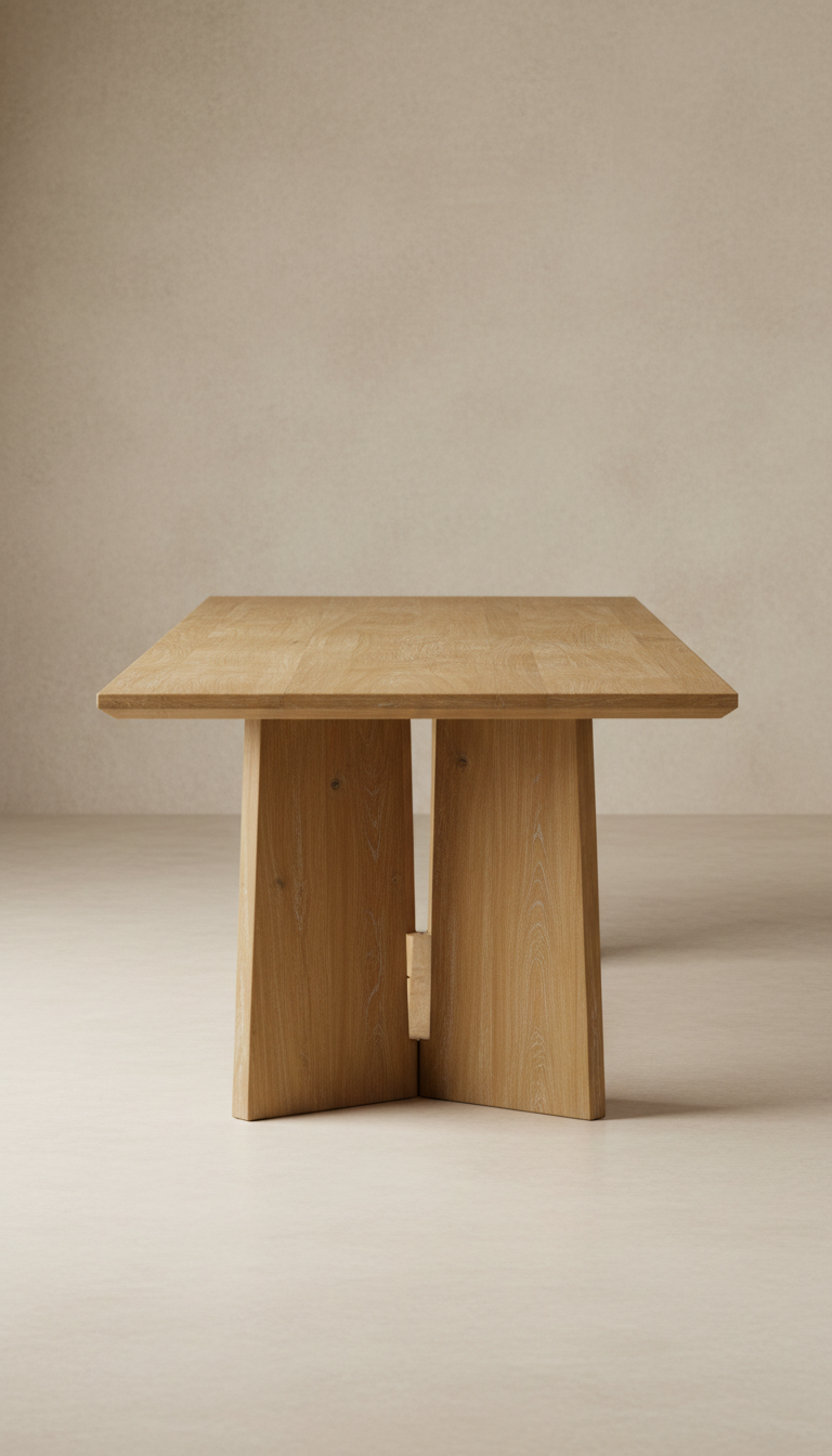 Teak Wood Dining Table with Tapered Legs