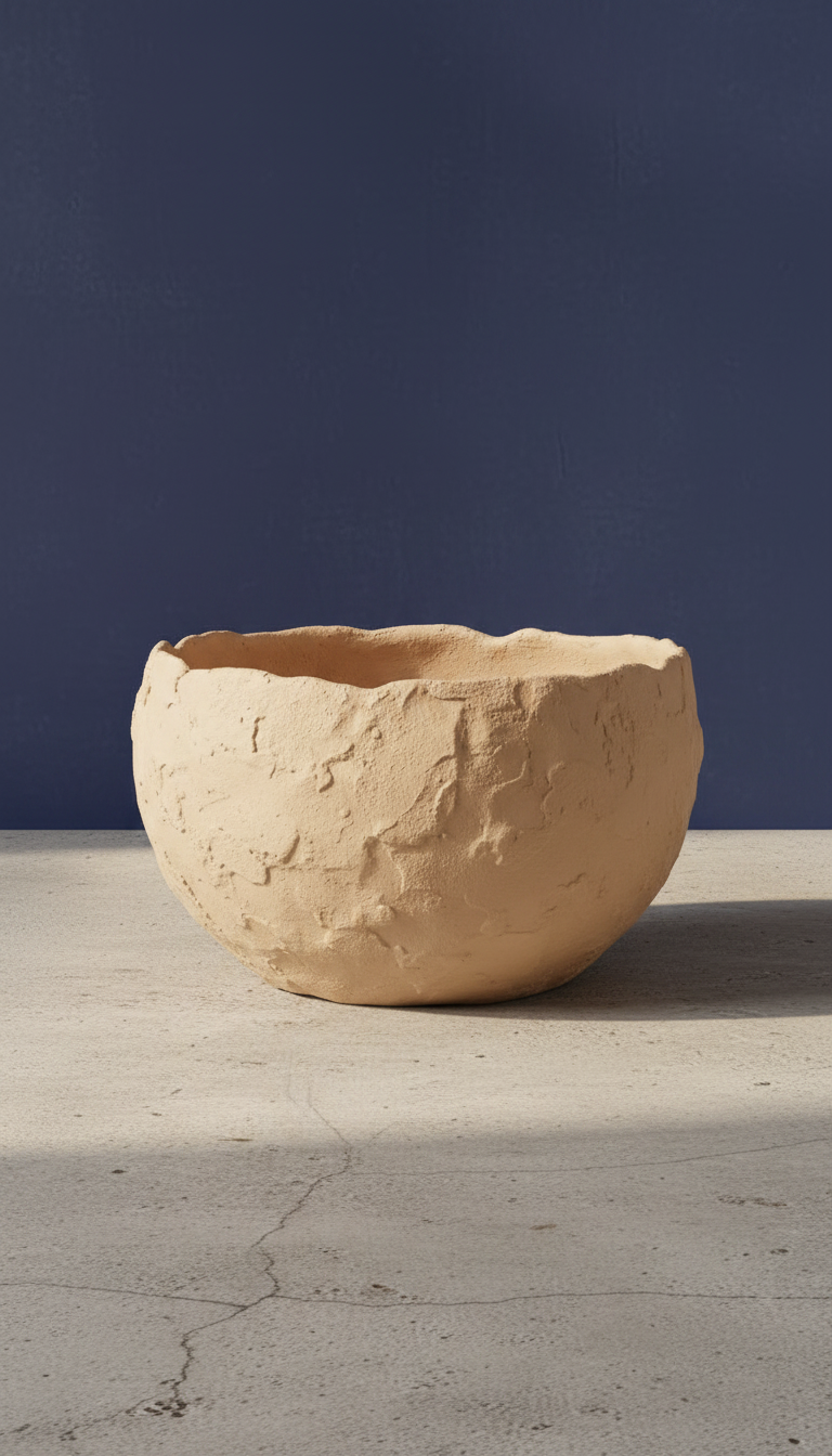 Textured accent bowl, styled in a room