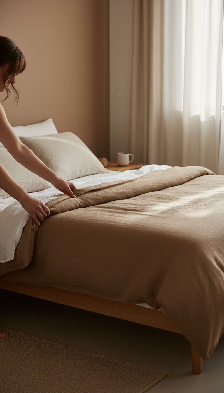 Belgian Linen Duvet Cover – close-up detail