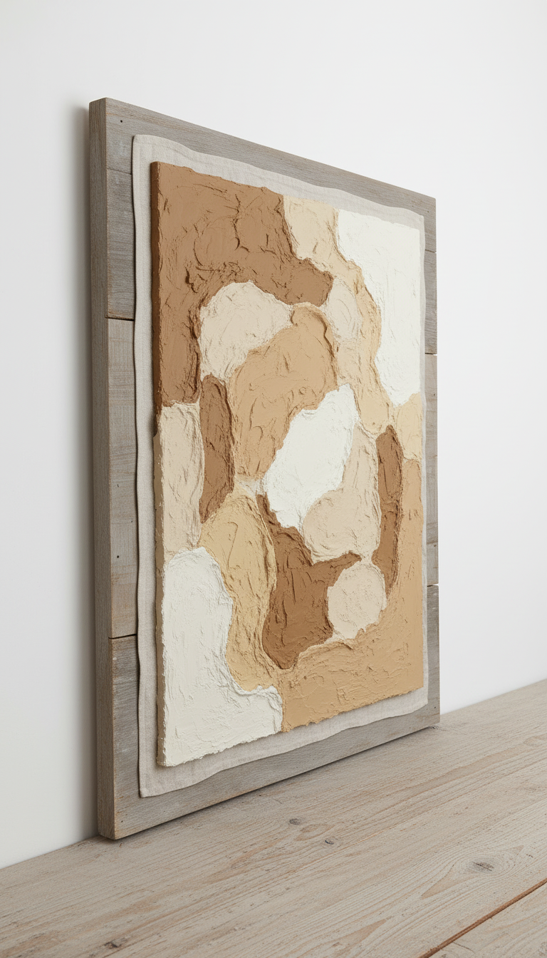Textured Abstract Framed Wall Art – styled in a room