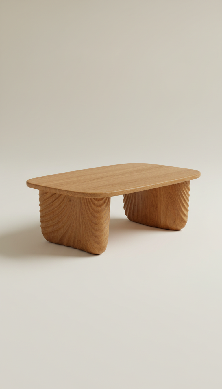 Sculpted Oak Coffee Table