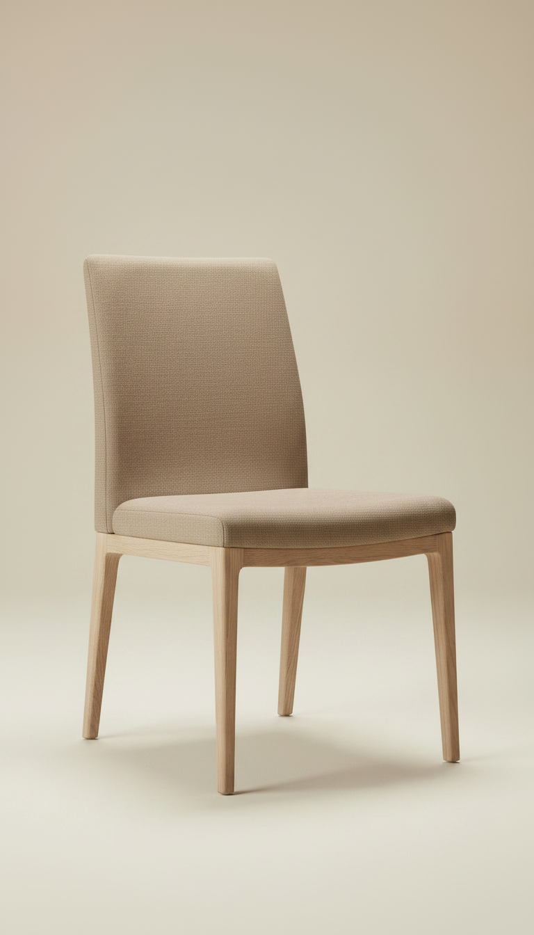 Ash Hardwood Dining Chair with Linea Silhouette, view 2